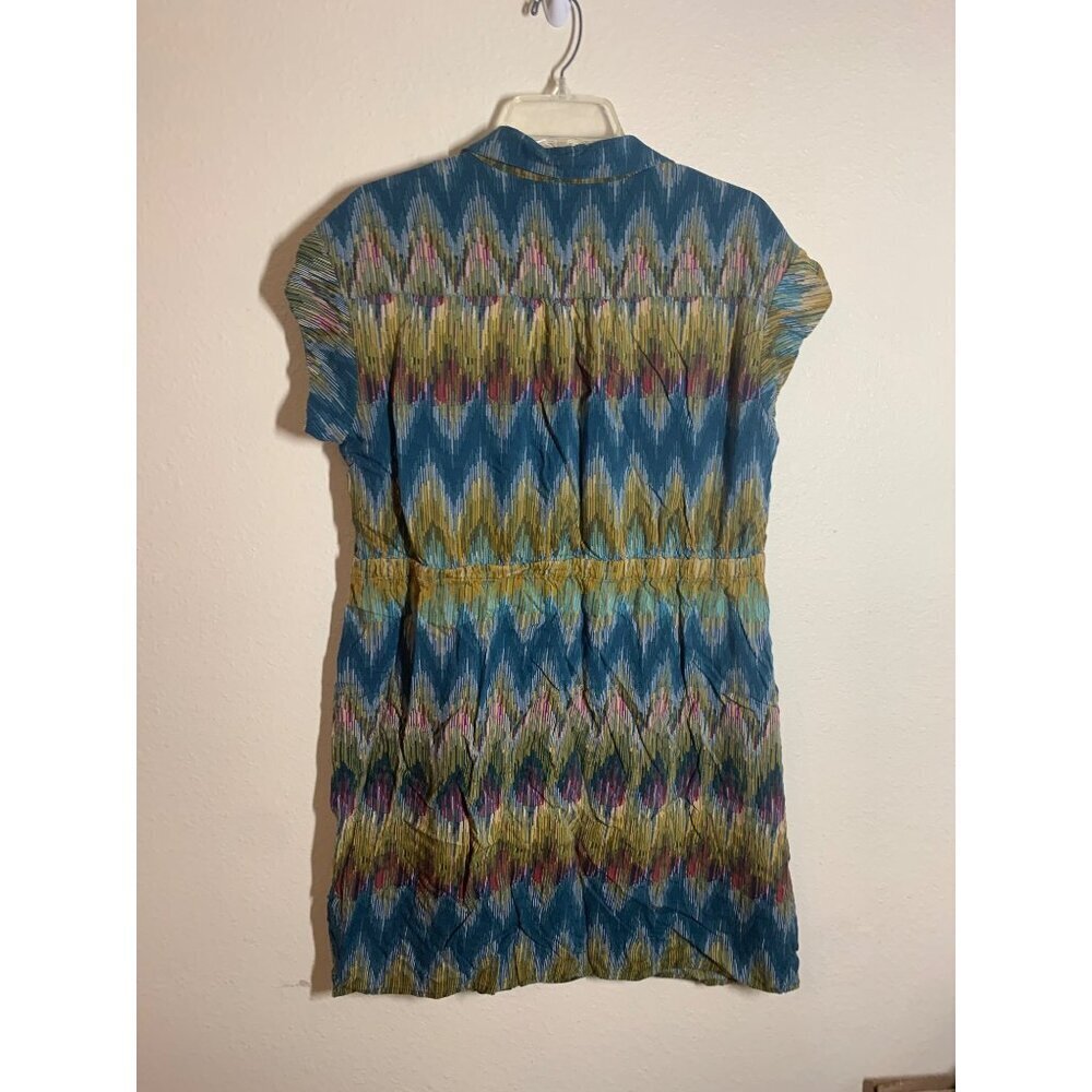 Sonoma Shirt Dress Retro Casual Y2K Knee Length Blue Brown Women's Size XL - Picture 2 of 6
